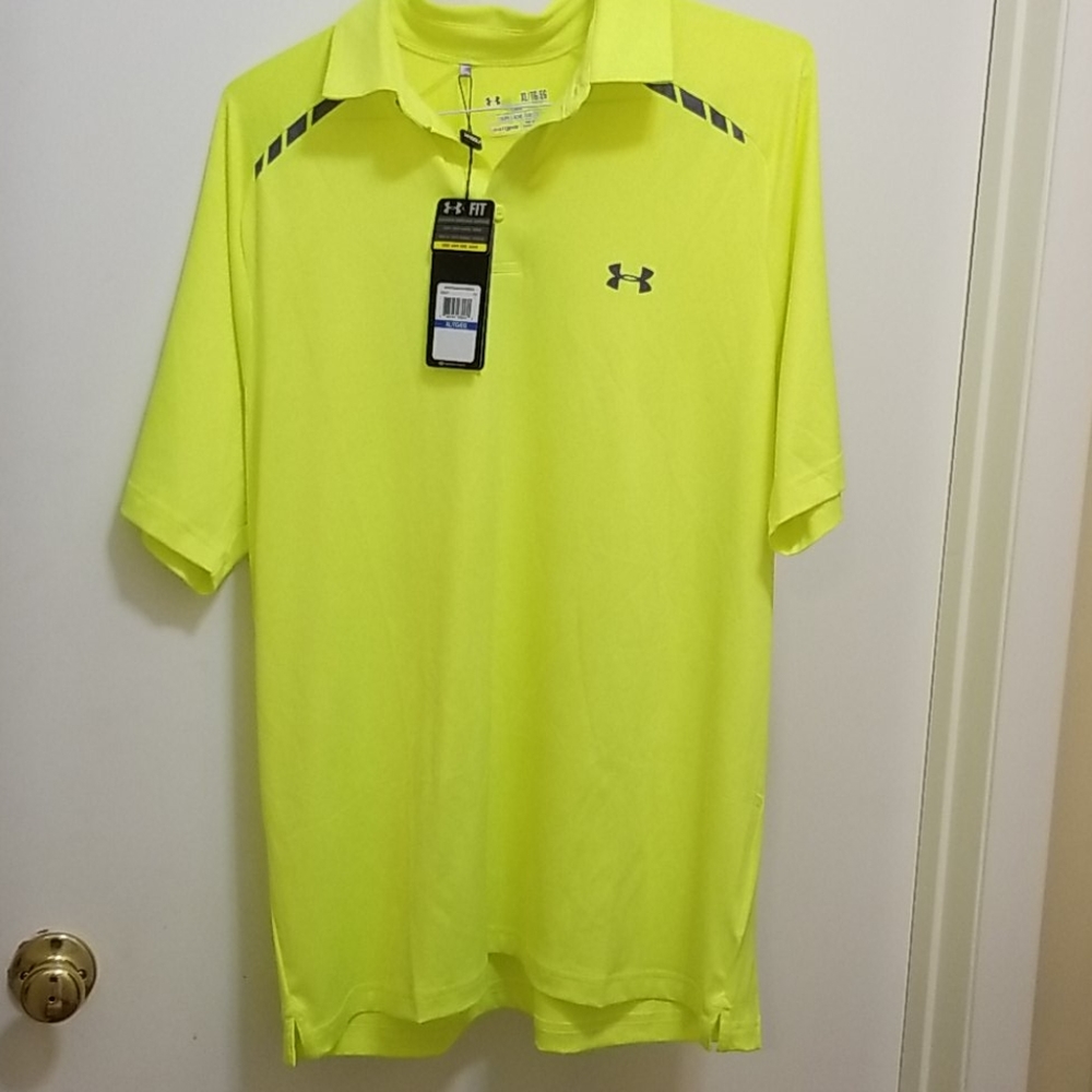 Under Armour Neon Yellow Golf Shirt